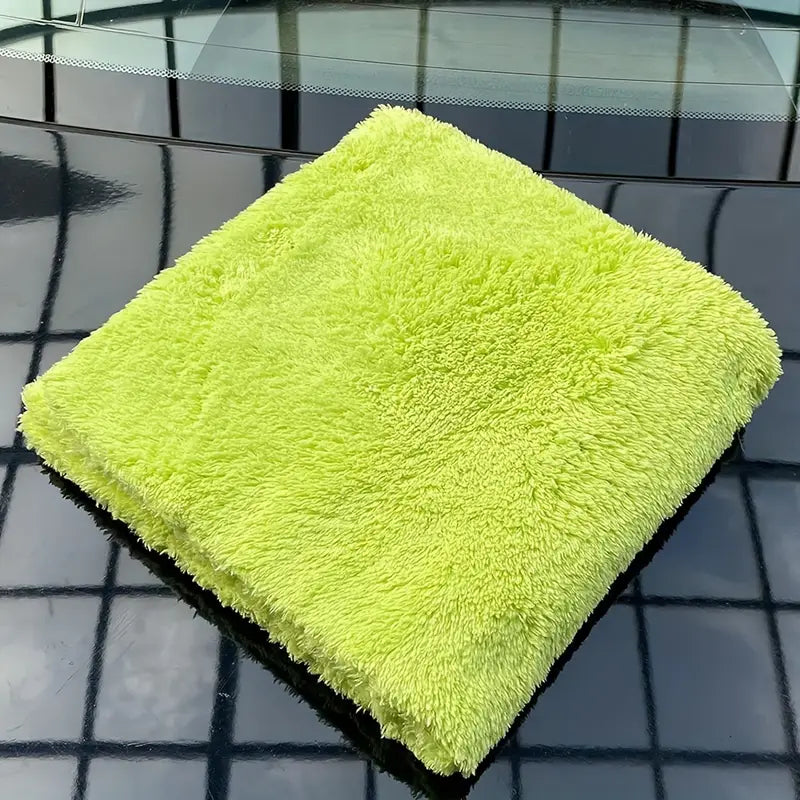 5pcs Borderless Microfiber Automotive Towel Details Dry Cleaning Polishing Towel Plush Absorbent Microfiber Cloth