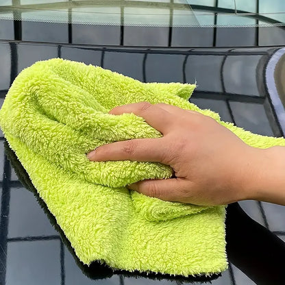 5pcs Borderless Microfiber Automotive Towel Details Dry Cleaning Polishing Towel Plush Absorbent Microfiber Cloth
