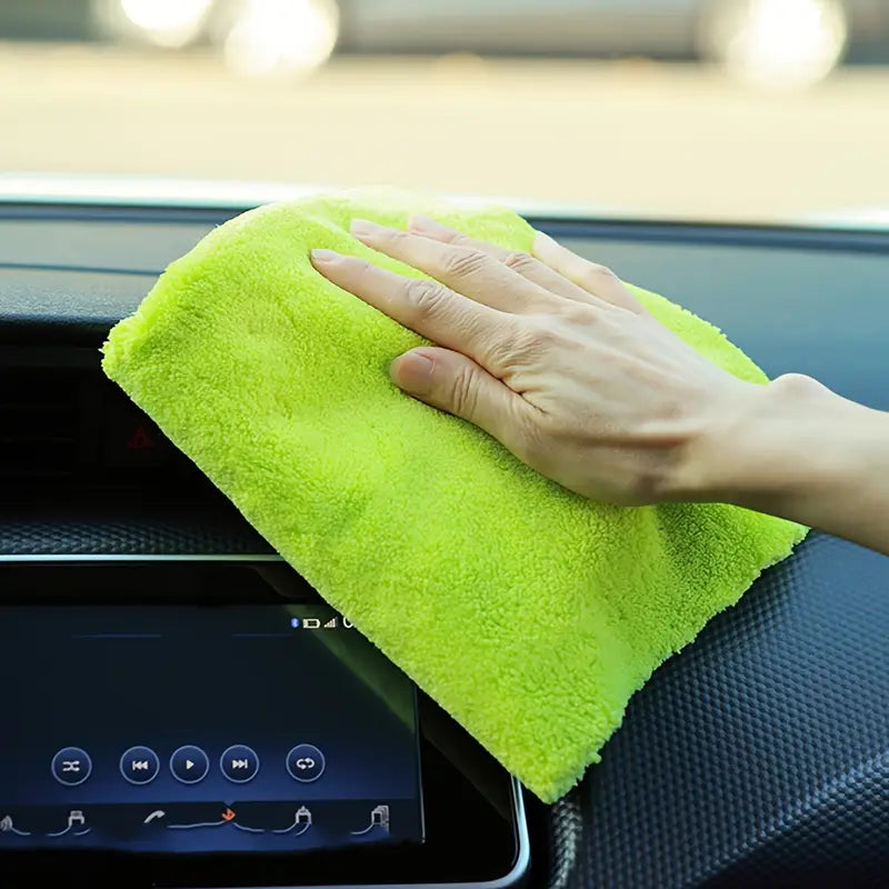 5pcs Borderless Microfiber Automotive Towel Details Dry Cleaning Polishing Towel Plush Absorbent Microfiber Cloth